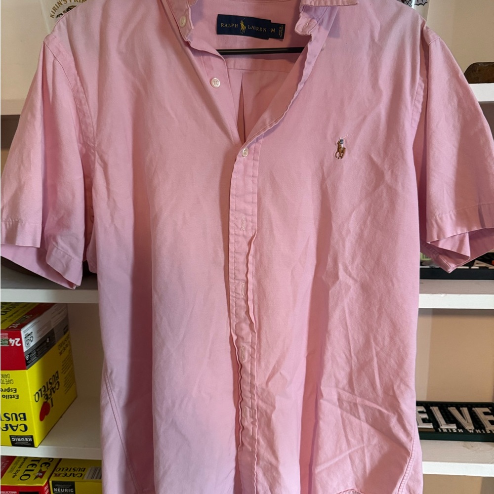 Ralph Lauren Pink Short-Sleeve Button-Down Shirt